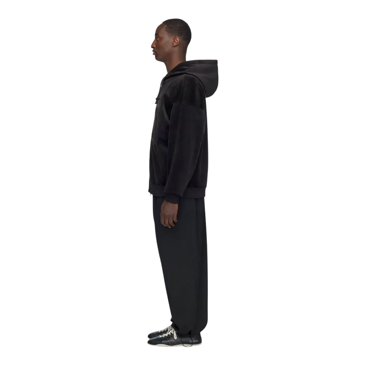 adidas Y3 Velvet Corduroy Zipper Hoodie Black Men IA4371