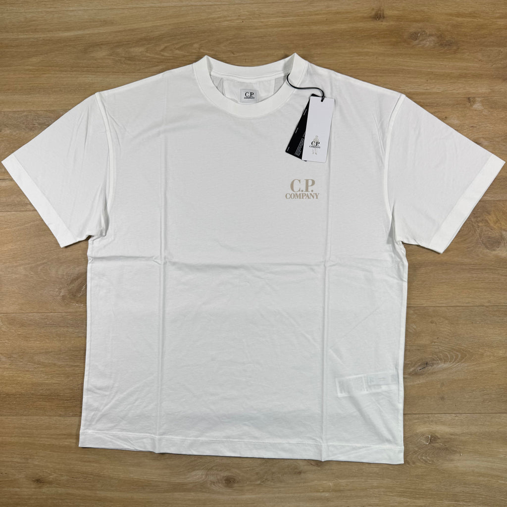 C.P. Company 30/1 Jersey Logo T-Shirt in Gauze White