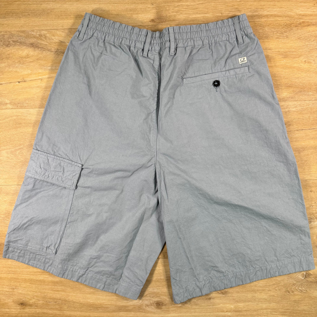 C.P. Company Micro-Reps Lens Boxy Shorts in Silver Blue