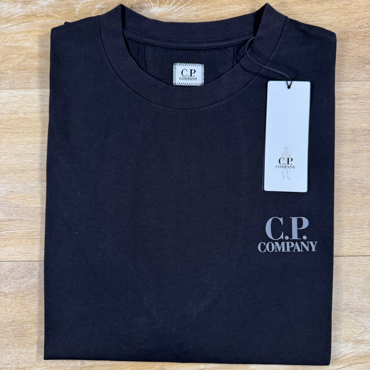 C.P. Company 30/1 Jersey Logo T-Shirt in Black