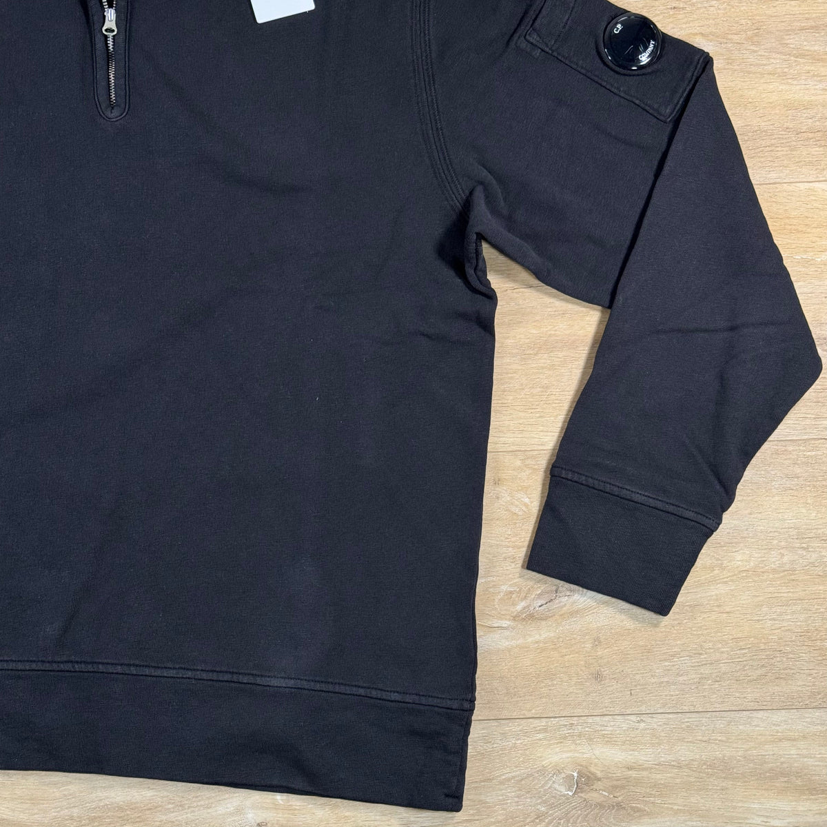 C.P. Company Malfile Fleece Half-Zip Lens Sweatshirt in Black