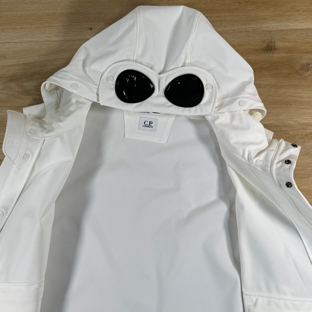 C.P. Company Shell-R Goggle Gilet in Gauze White
