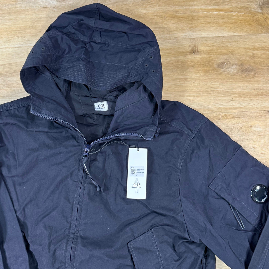 C.P. Company Twill Hooded Lens Jacket in Navy