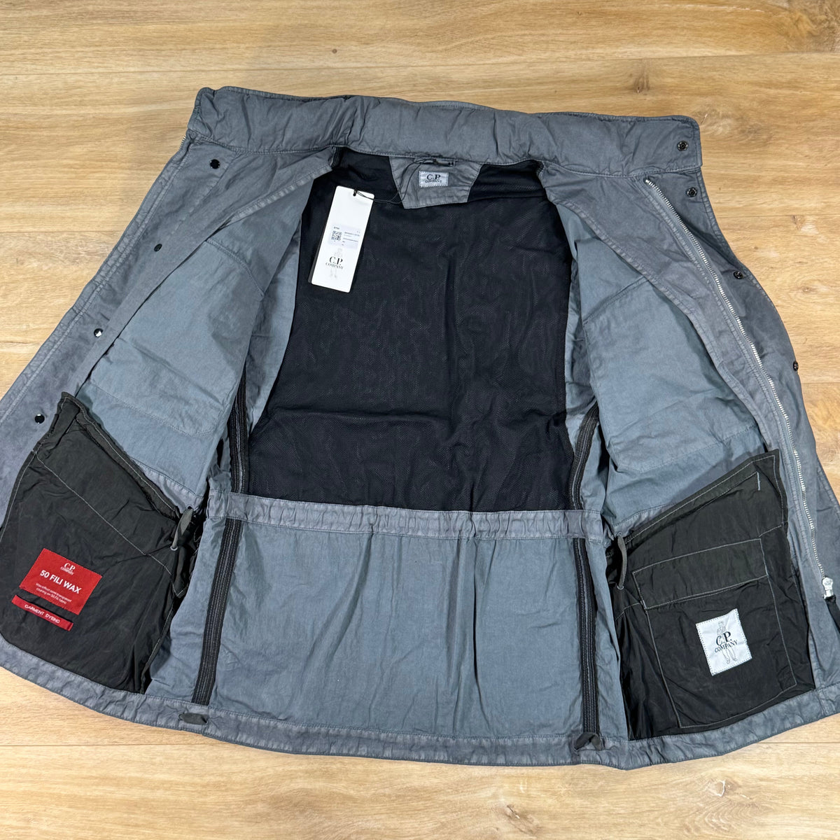 C.P. Company 50 Fili Wax Field Lens Jacket in Gunmetal - Grey