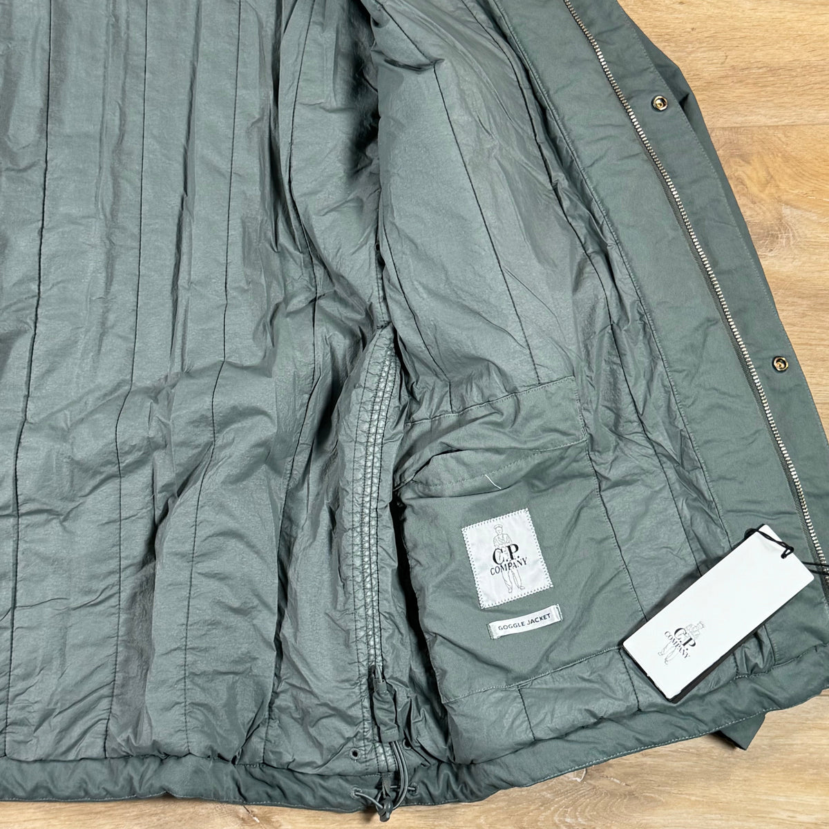 C.P. Company T-Flatt Padded Goggle Jacket in Castor Grey