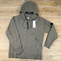 C.P. Company Diagonal Raised Zipped Lens Hoodie in Fallen Rock - Beige