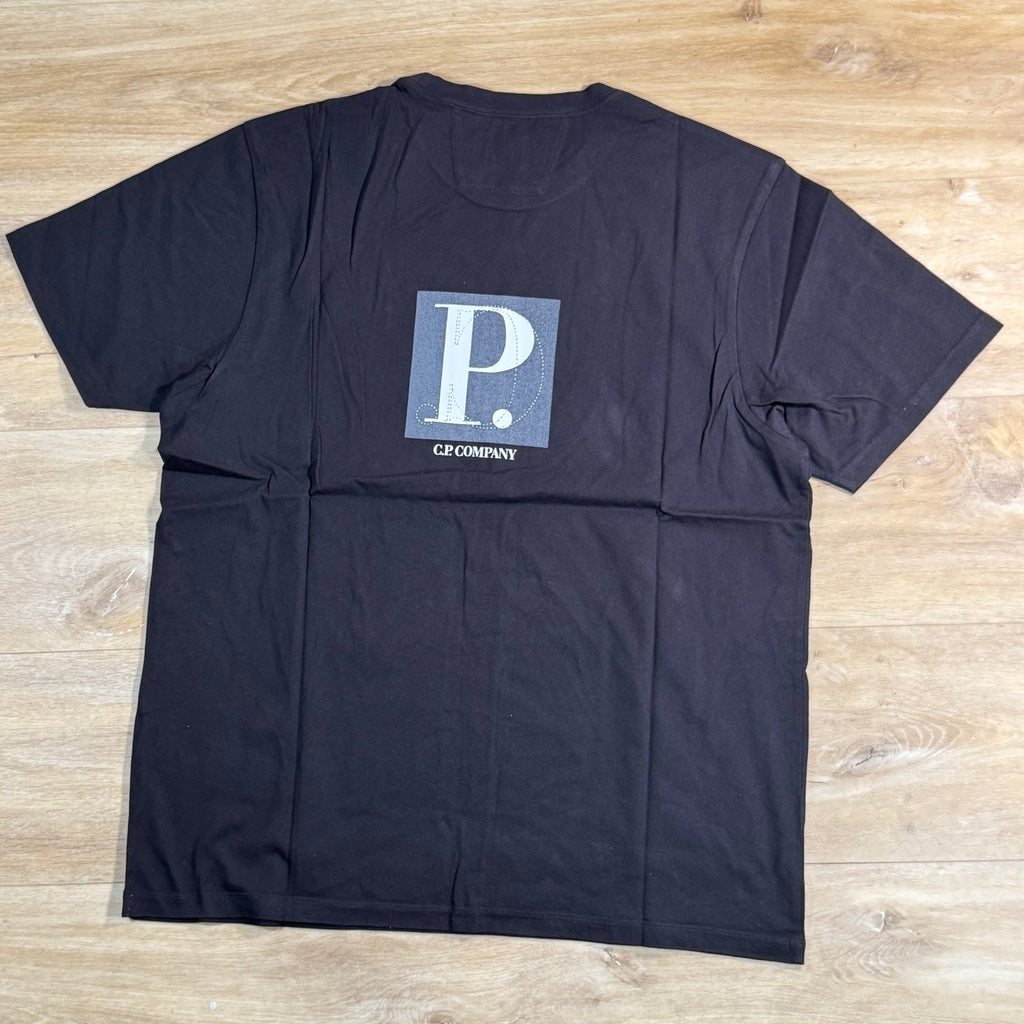 C.P. Company 30/1 Jersey Front / Rear Logo T-Shirt in Black