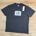 C.P. Company Stitch Block Logo T-Shirt in Raven - Grey