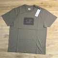 C.P. Company Stitch Block Logo T-Shirt in Fallen Rock - Beige