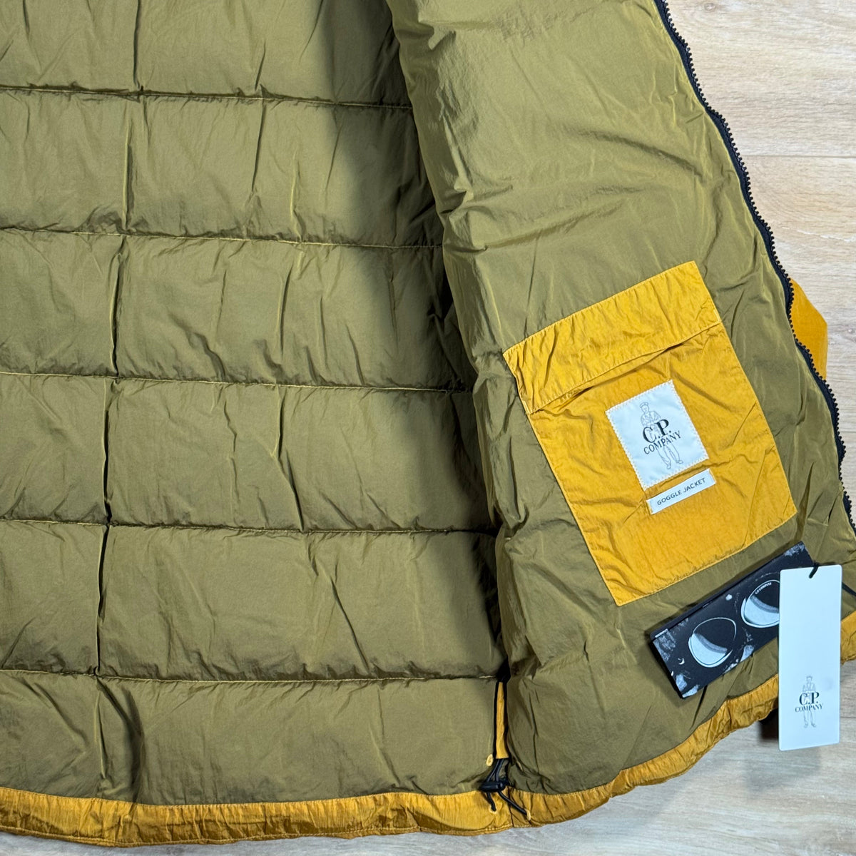 C.P. Company Chrome-R Goggle Down Jacket in Buck Thorn Brown