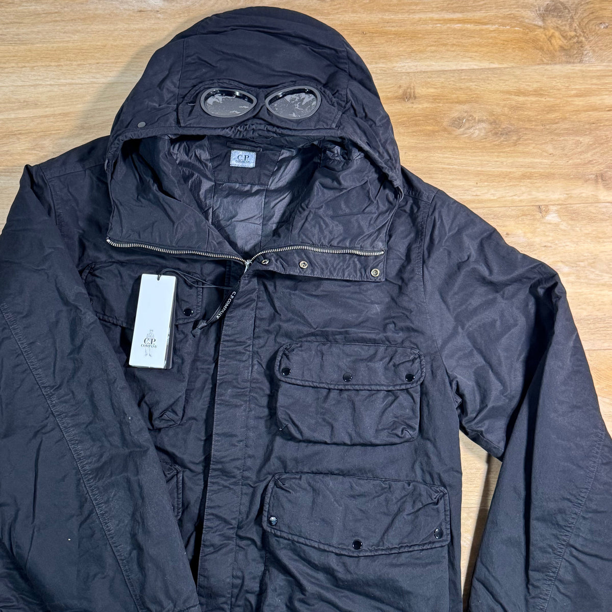 C.P. Company T-Flatt Padded Goggle Jacket in Black