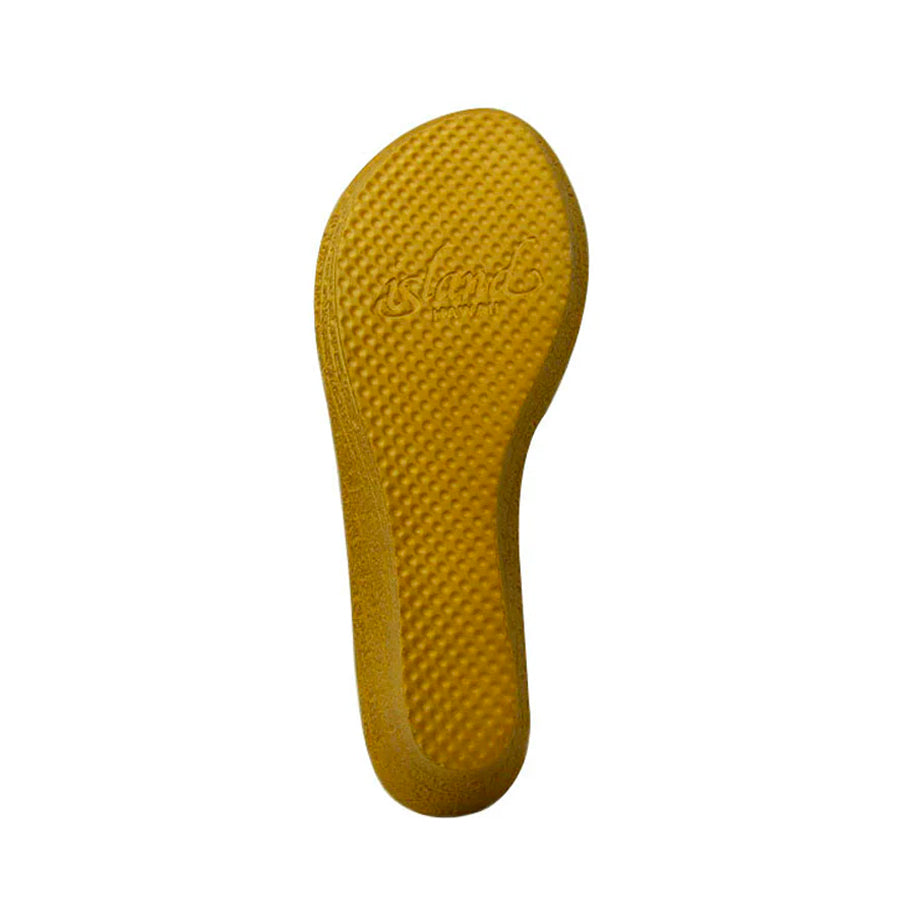 Island Slipper Leather Slide With Ring White