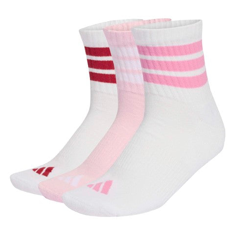 3 Stripes Cushioned Sportswear Mid Cut Socks (3 Pairs)