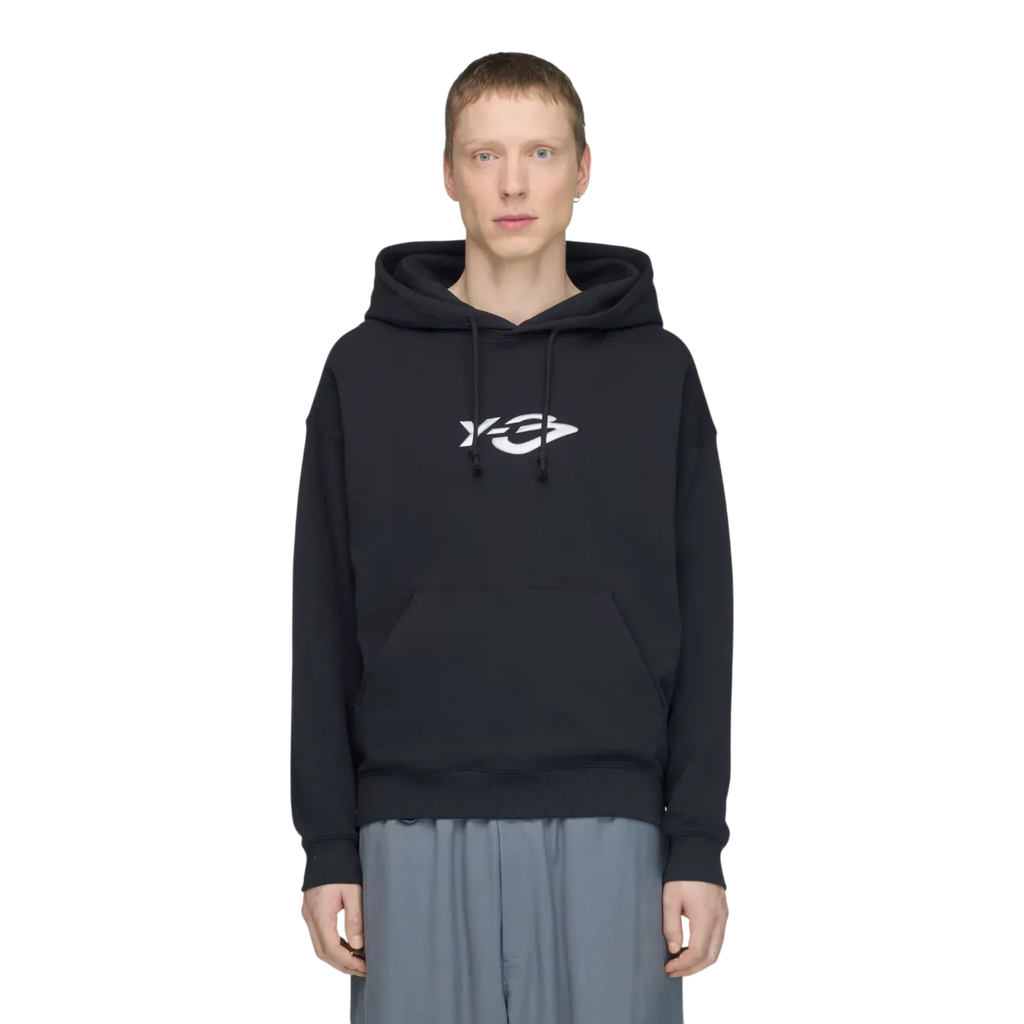 adidas Y-3 French Terry Liquid Logo Hoodie Black Men KR1070
