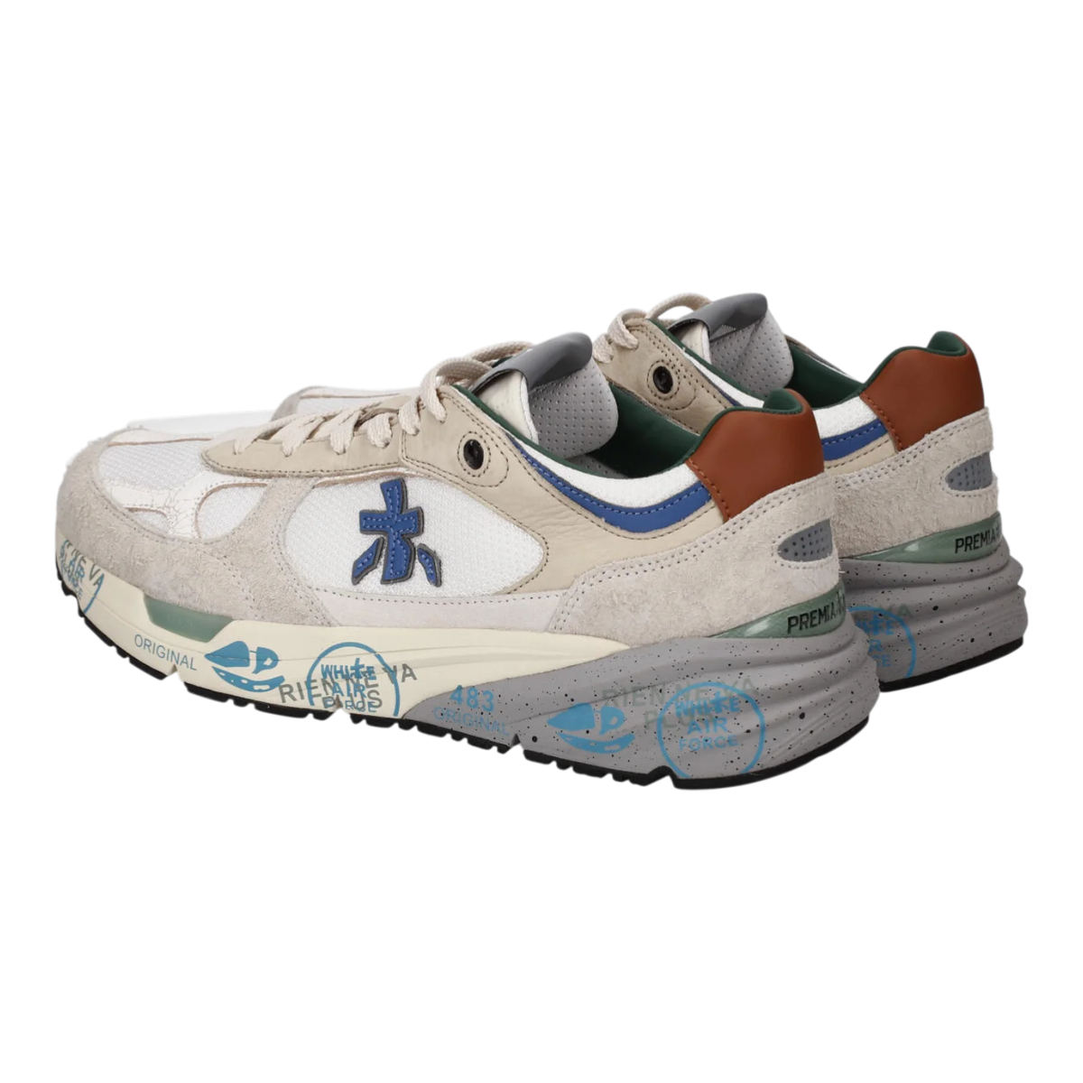 Premiata Mase25-8110 White Grey Blue – Men’s Sneakers