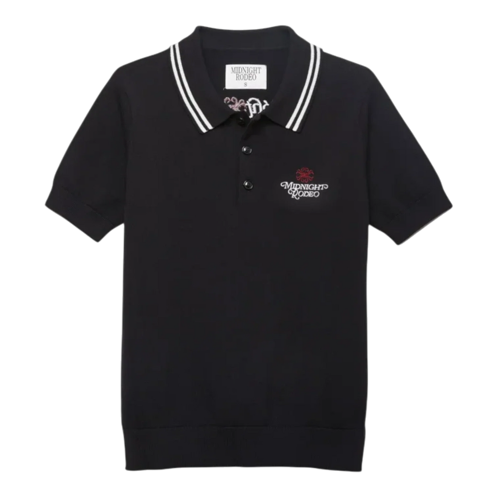 Midnight Rodeo Signature Sweater Polo Black Men MRT-105