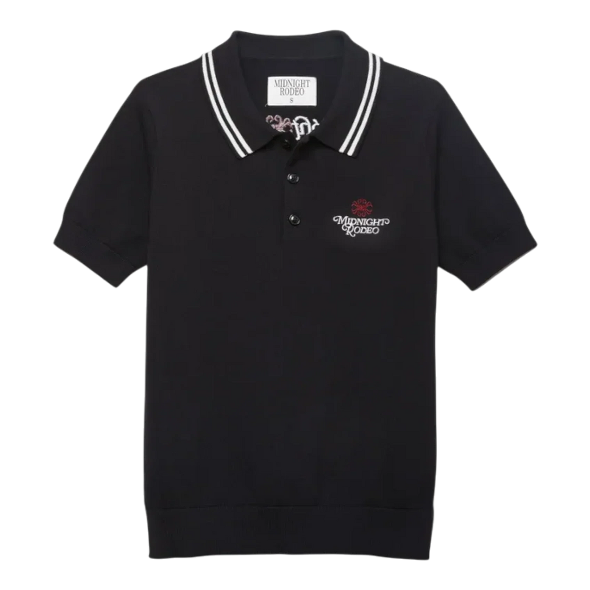 Midnight Rodeo Signature Sweater Polo Black Men MRT-105