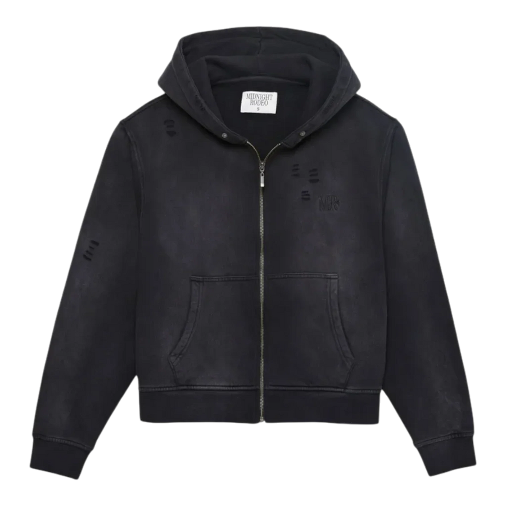 Midnight Rodeo Full Zip Hoodie Faded Black Men MRT-113