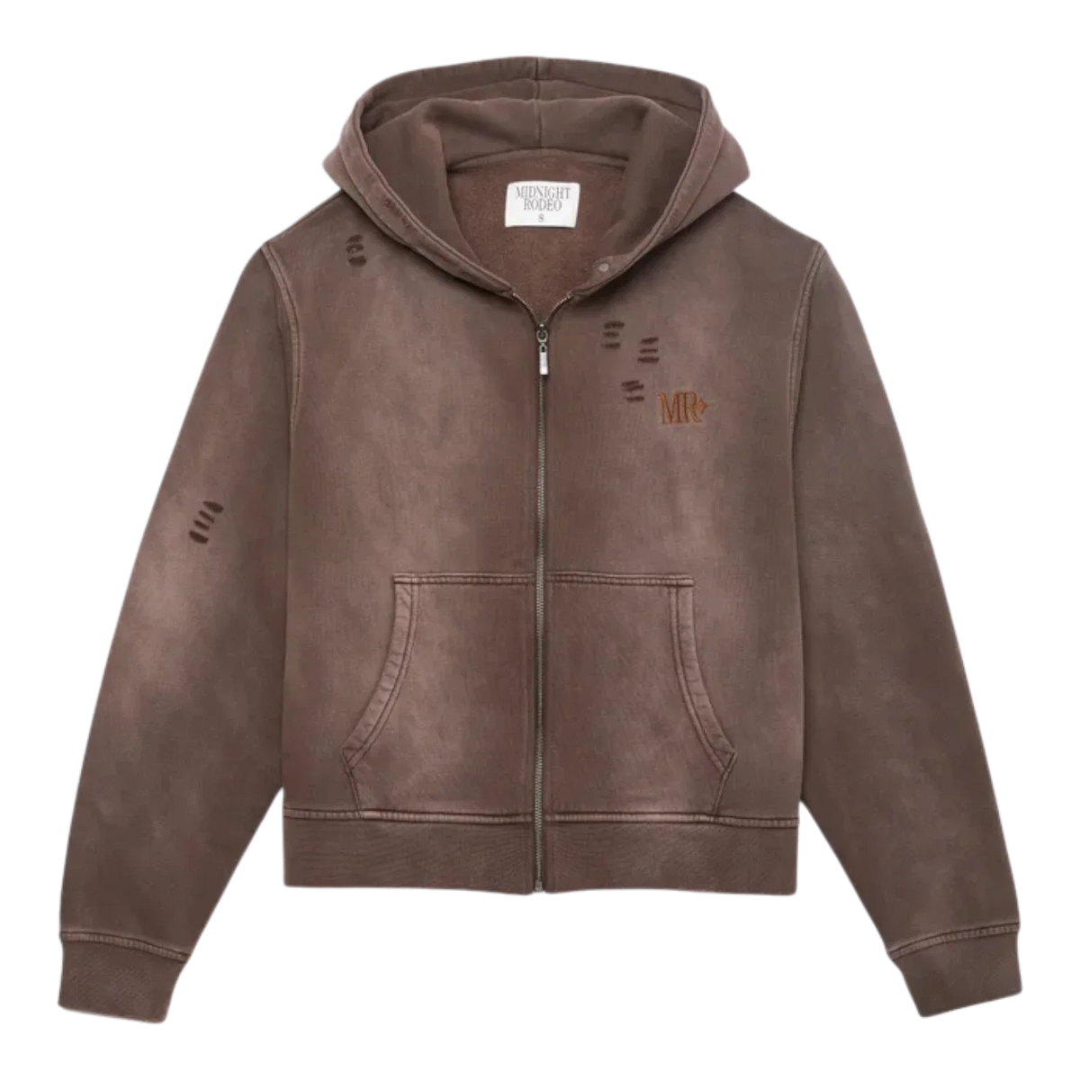 Midnght Rodeo Full Zip Hoodie Faded Brown Men MRT-113