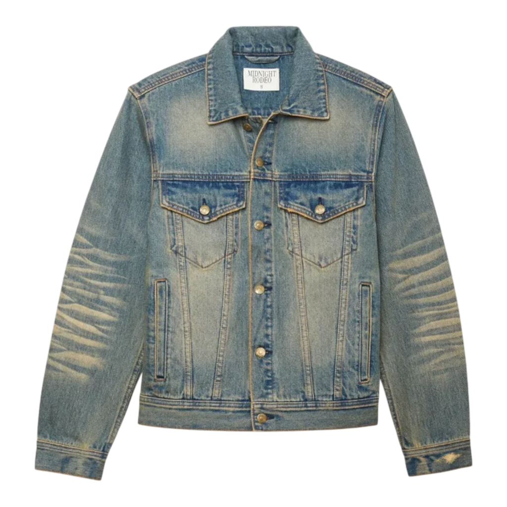 Midnight Rodeo Distressed Vintage Wash Blue Men Trucker MRT-42