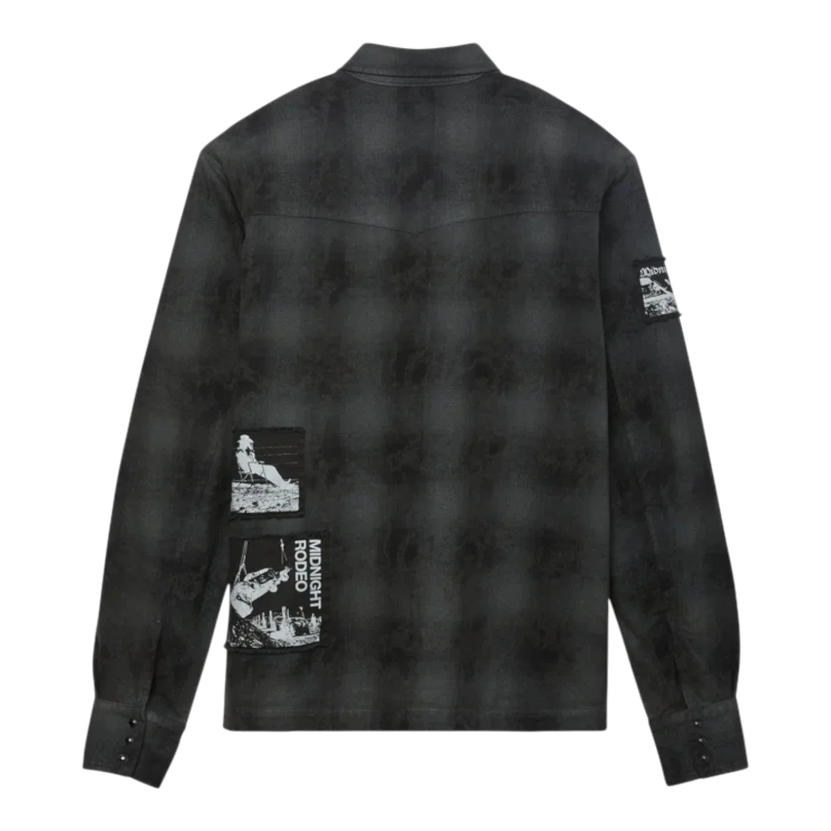 Midnoght Rodeo Distressed Flannel Shirt Men MRT-46