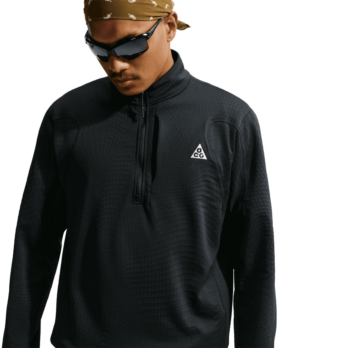 Men's ACG Wolf Grid 1/2 Zip Top Black / Summit White