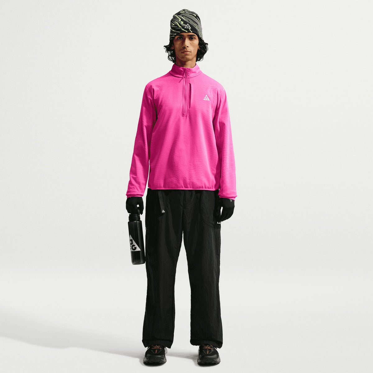 Men's ACG Wolf Grid 1/2 Zip Top Desert Pink / Light Crimson / Summit White
