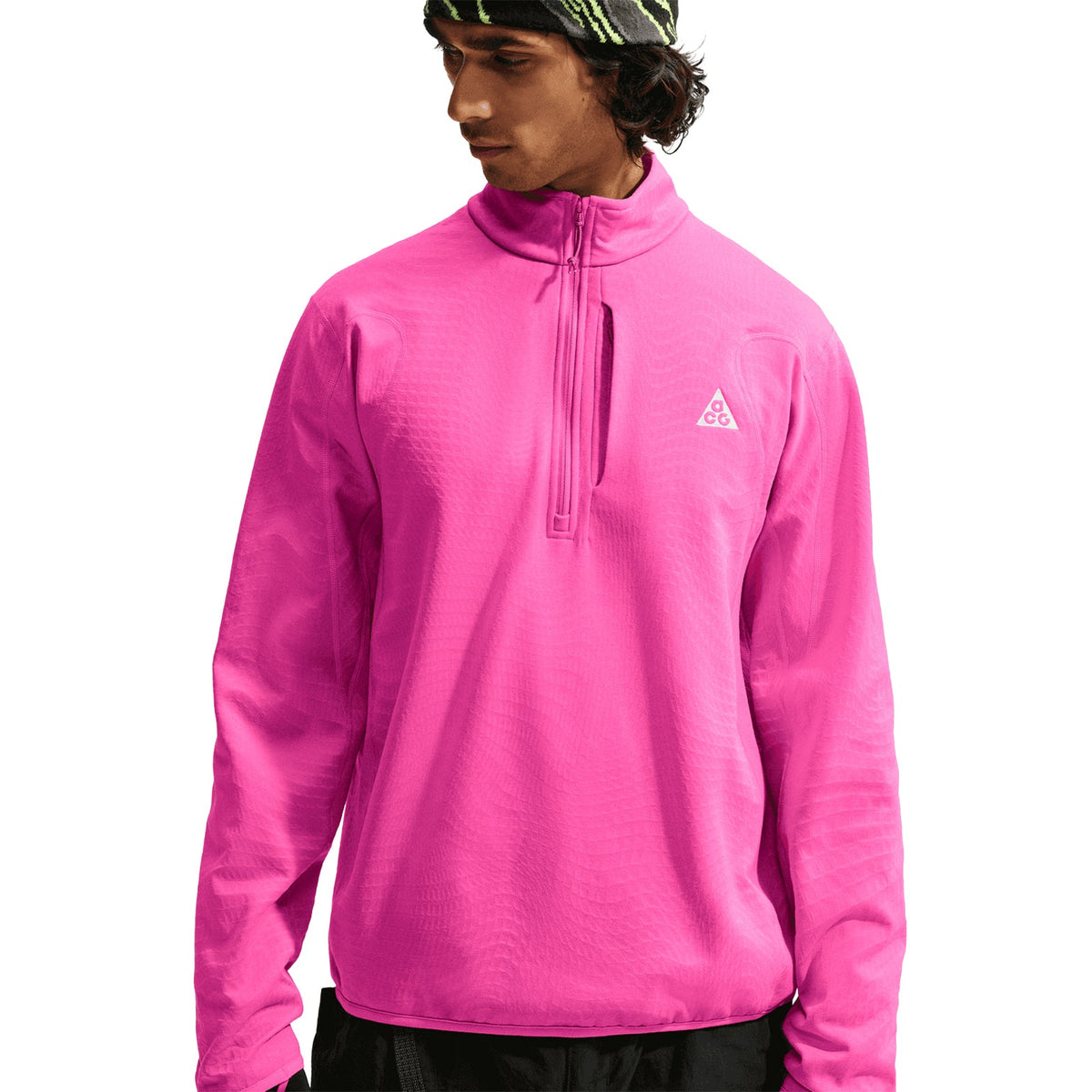 Men's ACG Wolf Grid 1/2 Zip Top Desert Pink / Light Crimson / Summit White