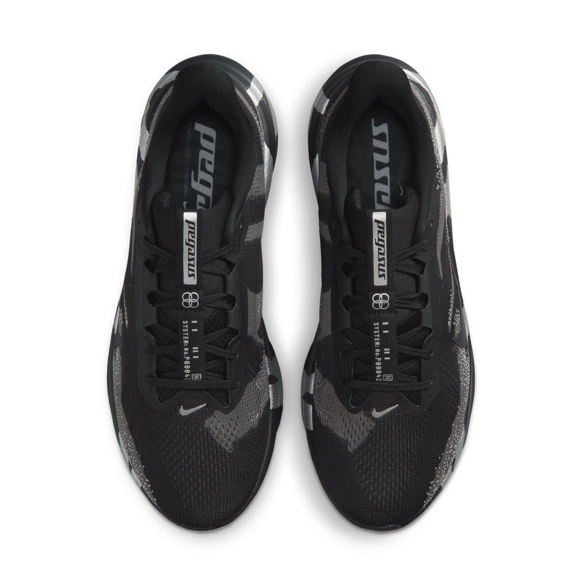 Men's Pegasus 42 Running Shoes Black / Medium Ash / Metallic Silver