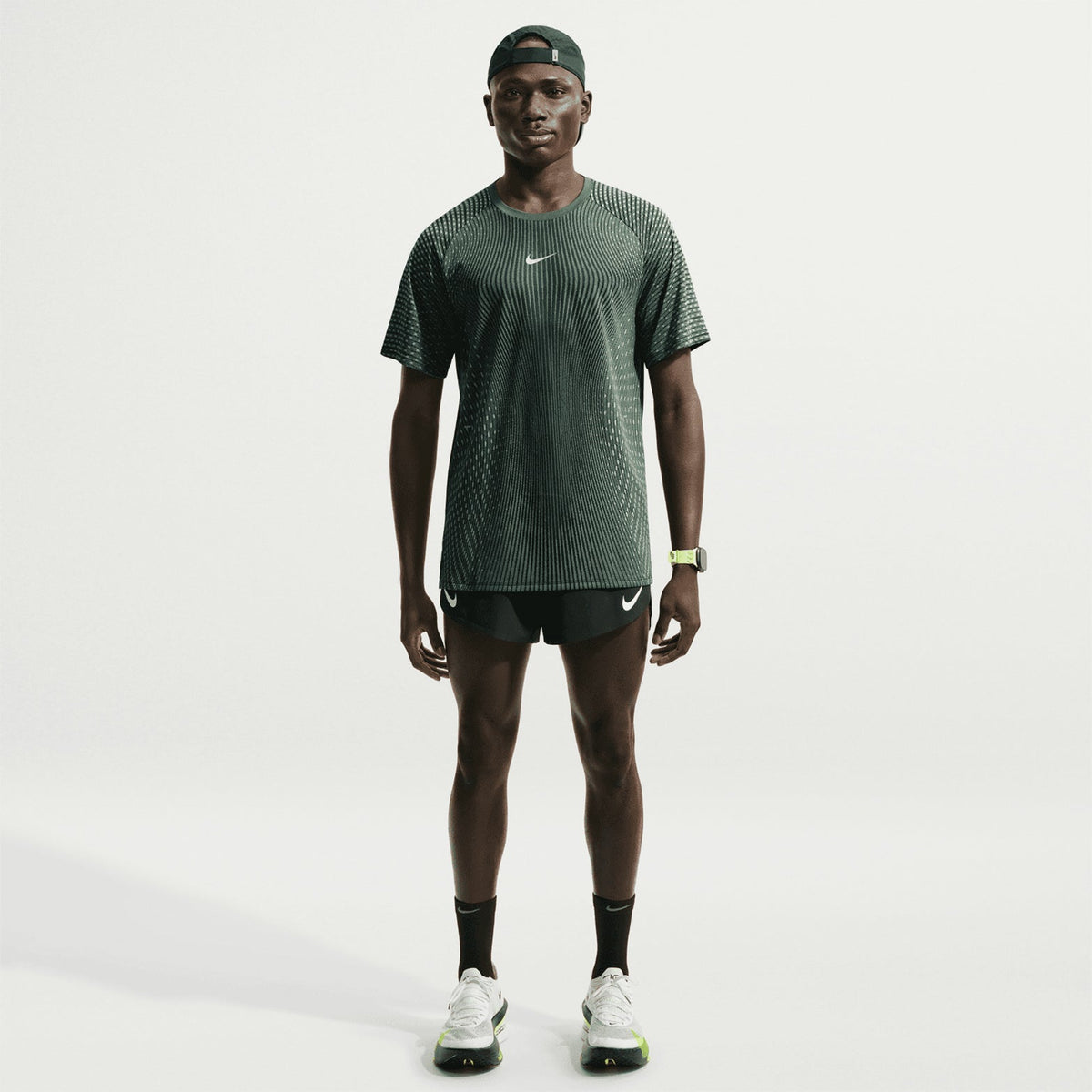 Men's Stride Aero-FIT Running Tee Black / Light Green Spark