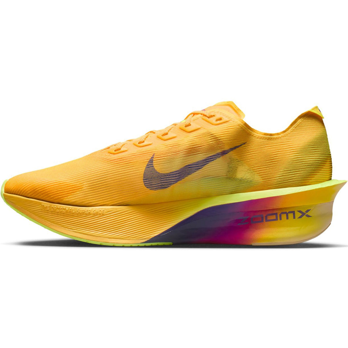 Men's Vaporfly 4 Running Shoes Citron Pulse / Laser Orange / Volt Ice / Indigo Burst