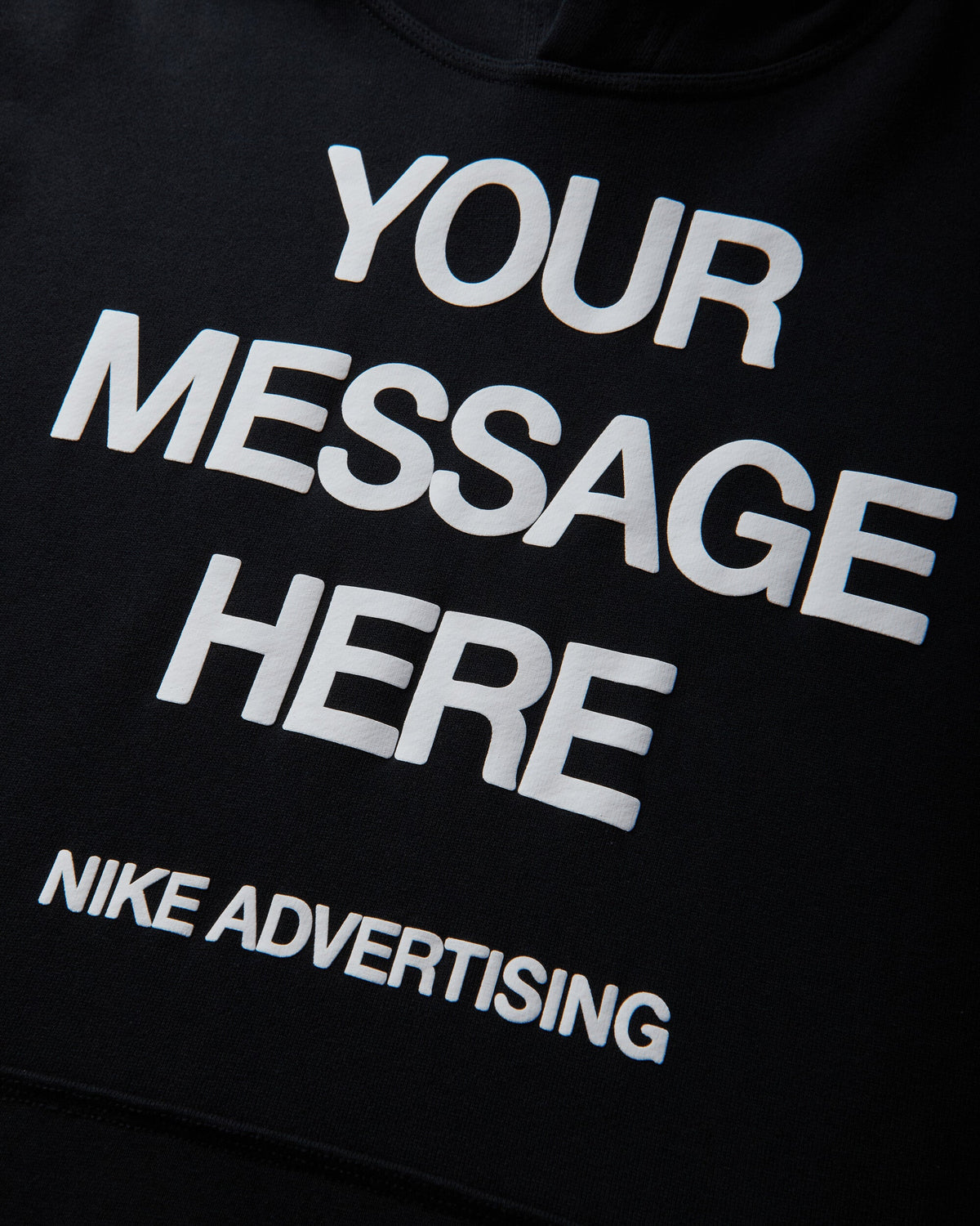 Men's 'Your Message Here' Fleece Hoodie Black