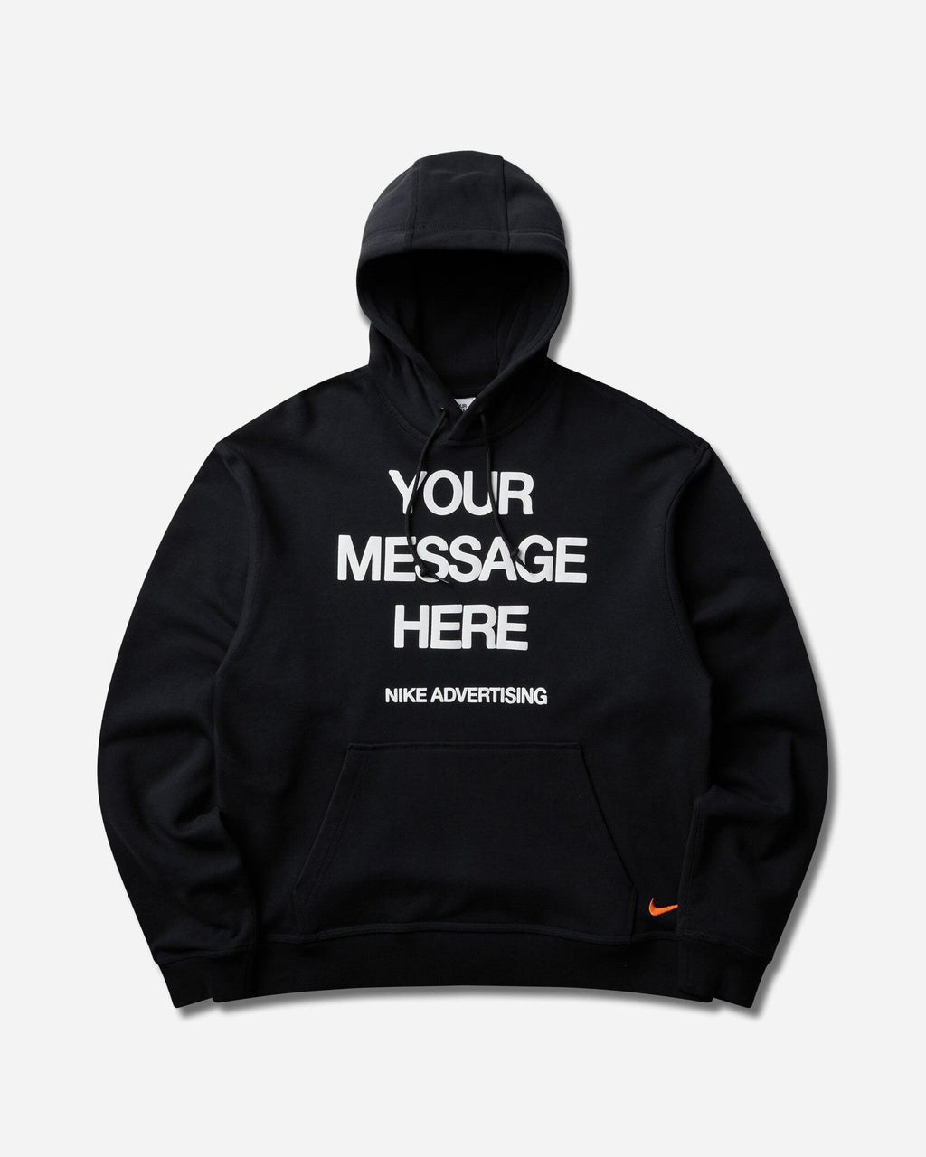 Men's 'Your Message Here' Fleece Hoodie Black