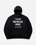 Men's 'Your Message Here' Fleece Hoodie Black