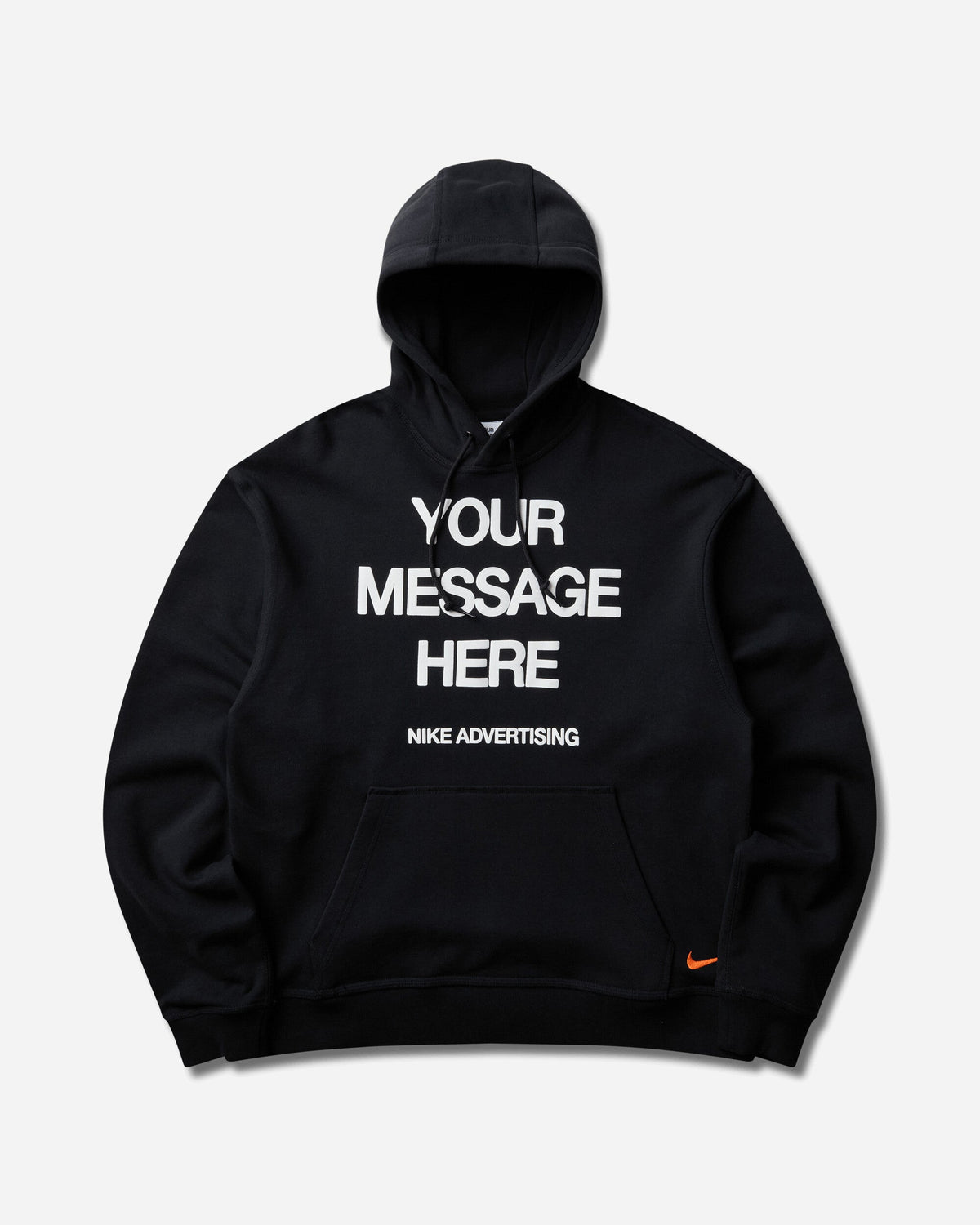 Men's 'Your Message Here' Fleece Hoodie Black