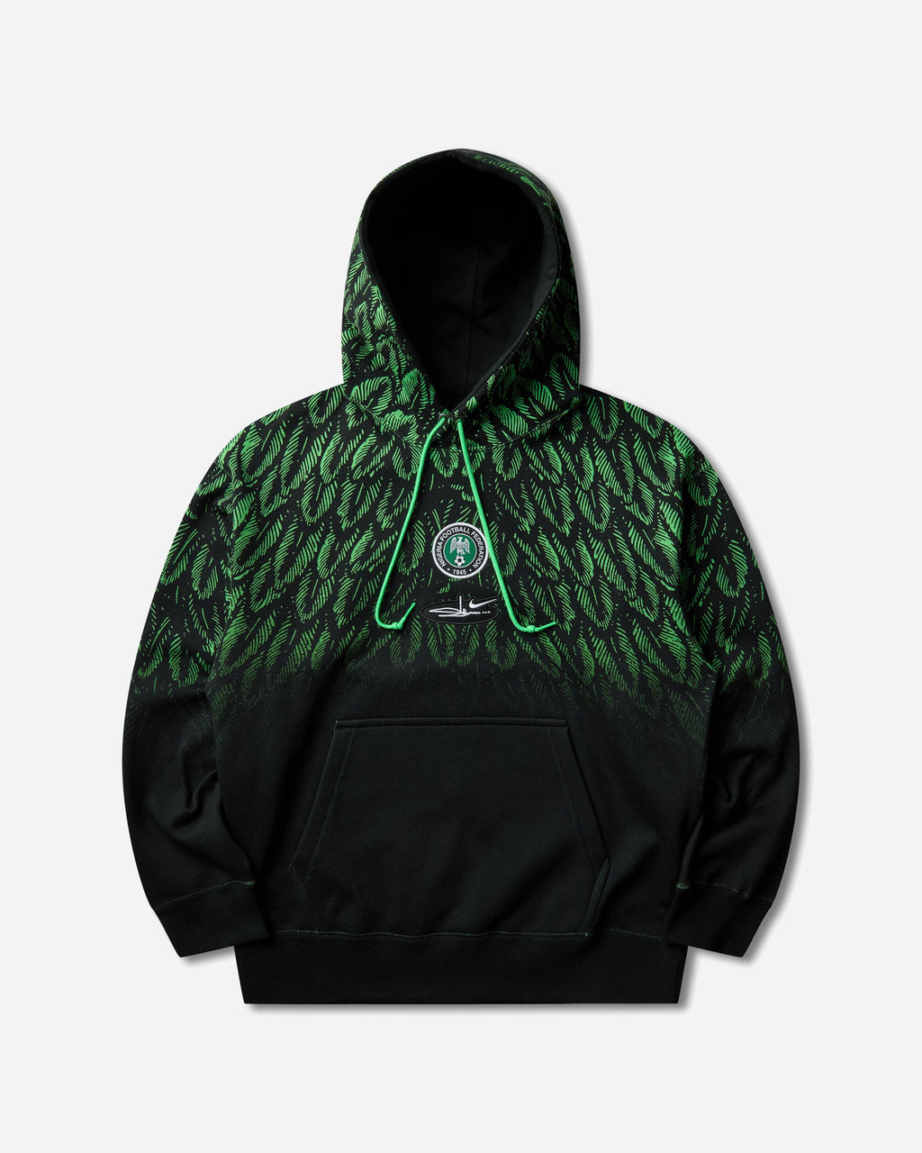 Nigeria x Slawn Fleece Hoodie Black / Poison Green