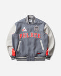 England x Palace Varsity Jacket Cool Grey / White / Bright Crimson
