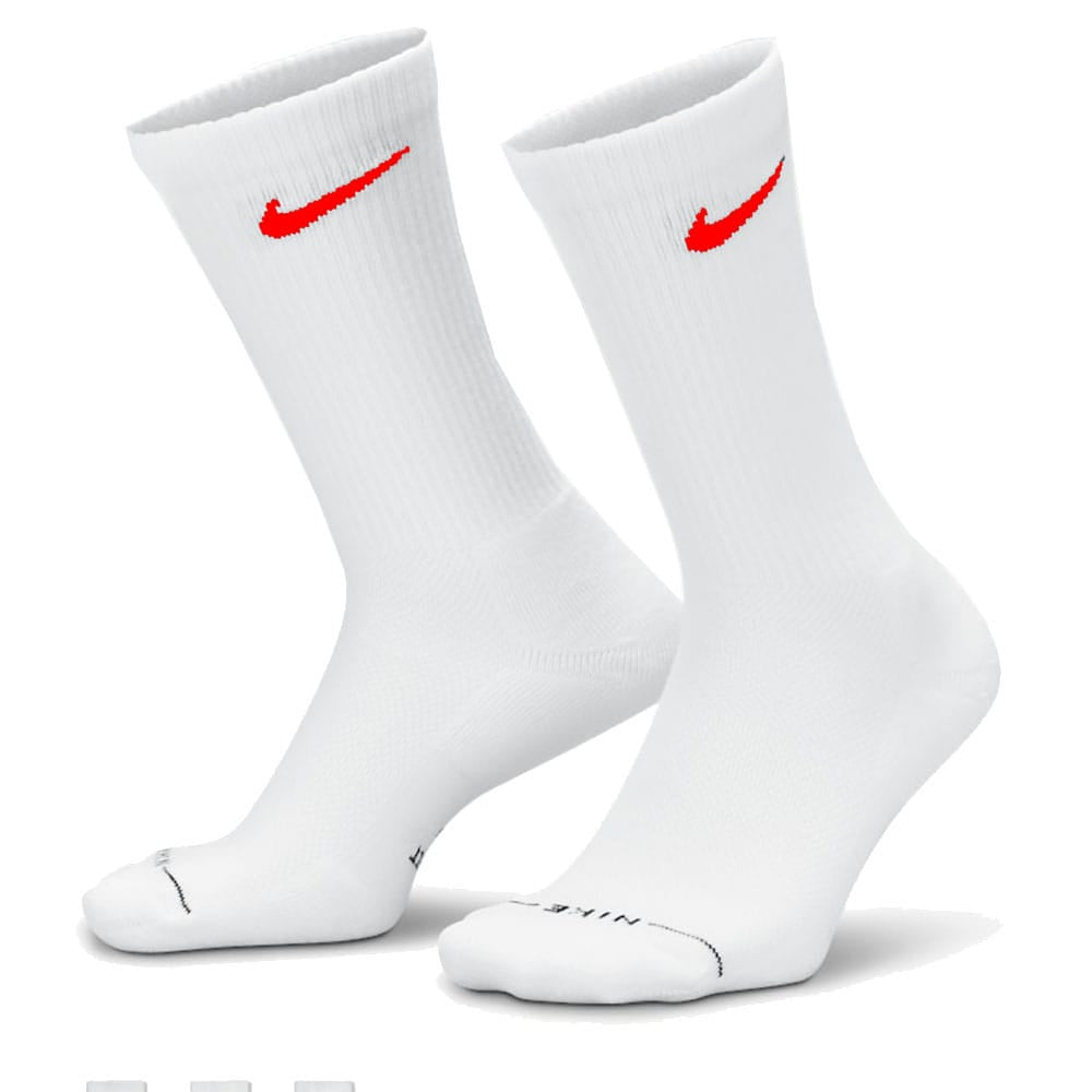 Nike Everyday Elevated Crew Socks (3 Pairs) - White/Red