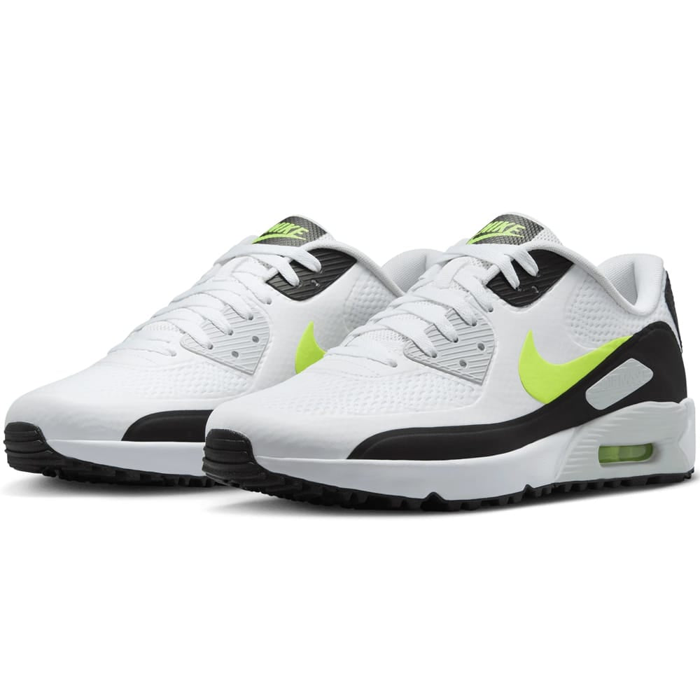 Nike Golf Air Max 90 G Waterproof Spikeless Shoes - White/Hot Lime