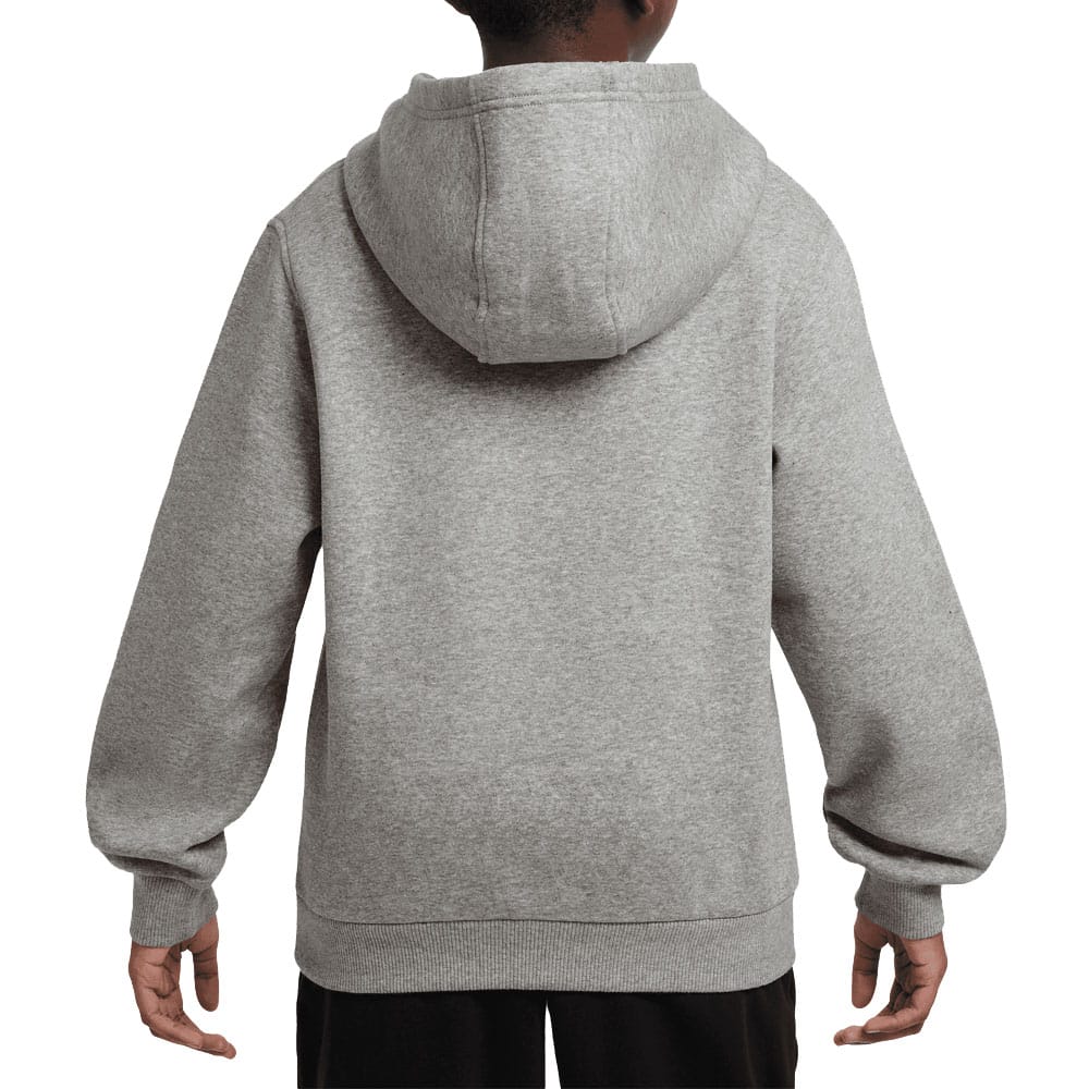 Nike Junior Sportswear Club Fleece Hoodie - Dark Grey Heather/White