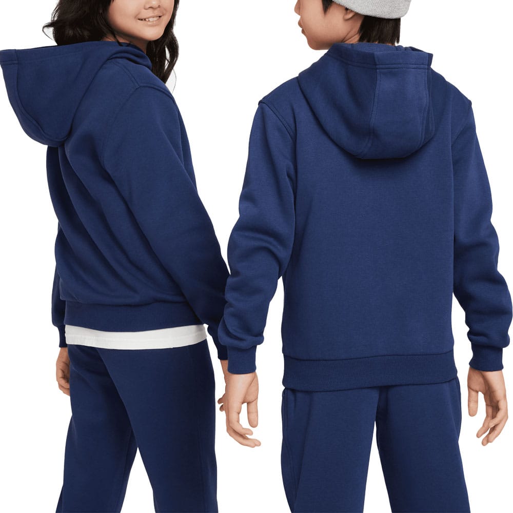 Nike Junior Sportswear Club Fleece Hoodie - Midnight Navy/White