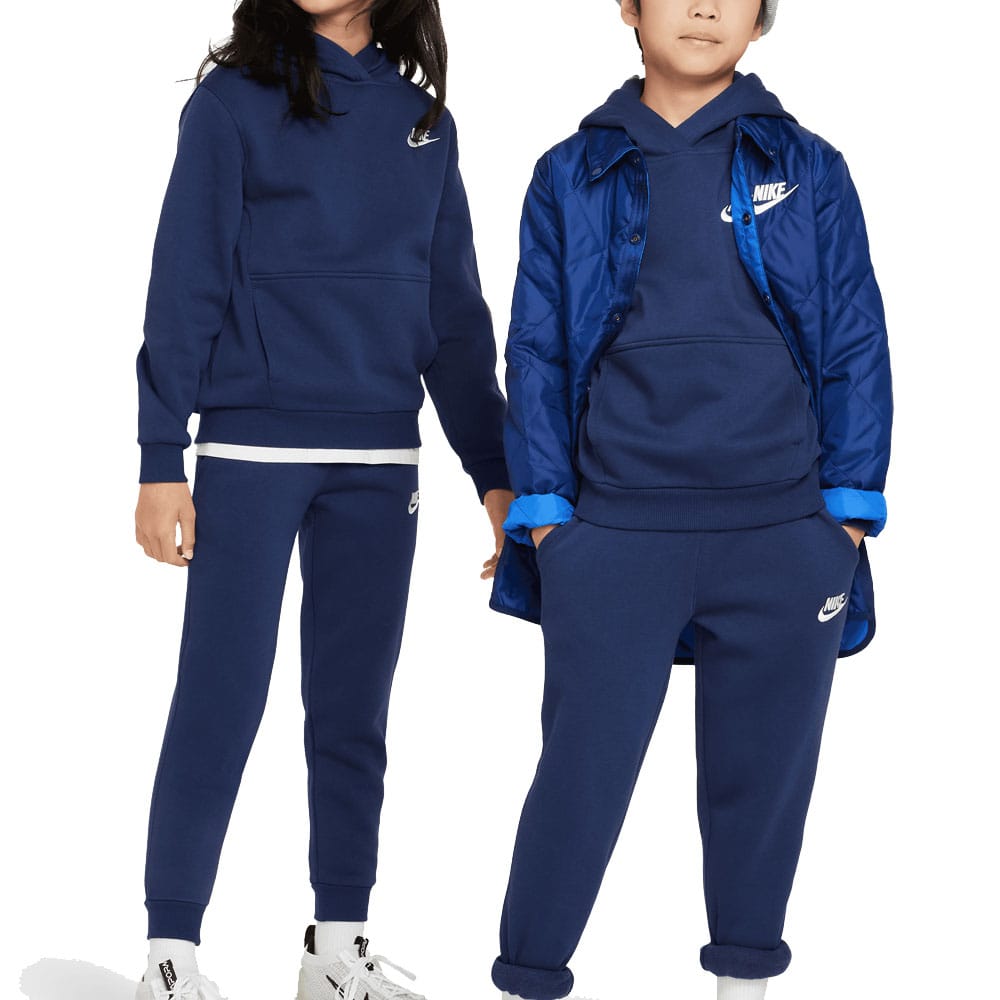 Nike Junior Sportswear Club Fleece Hoodie - Midnight Navy/White