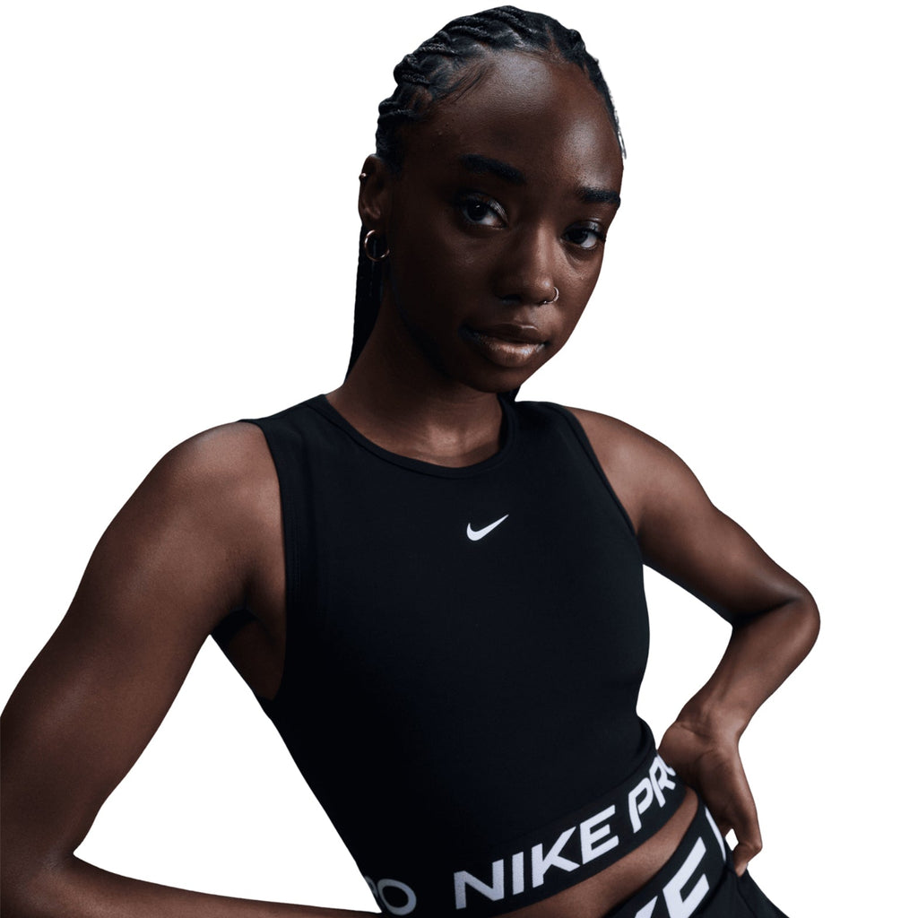 Women's Pro Dri-FIT Cropped Tank Black / White