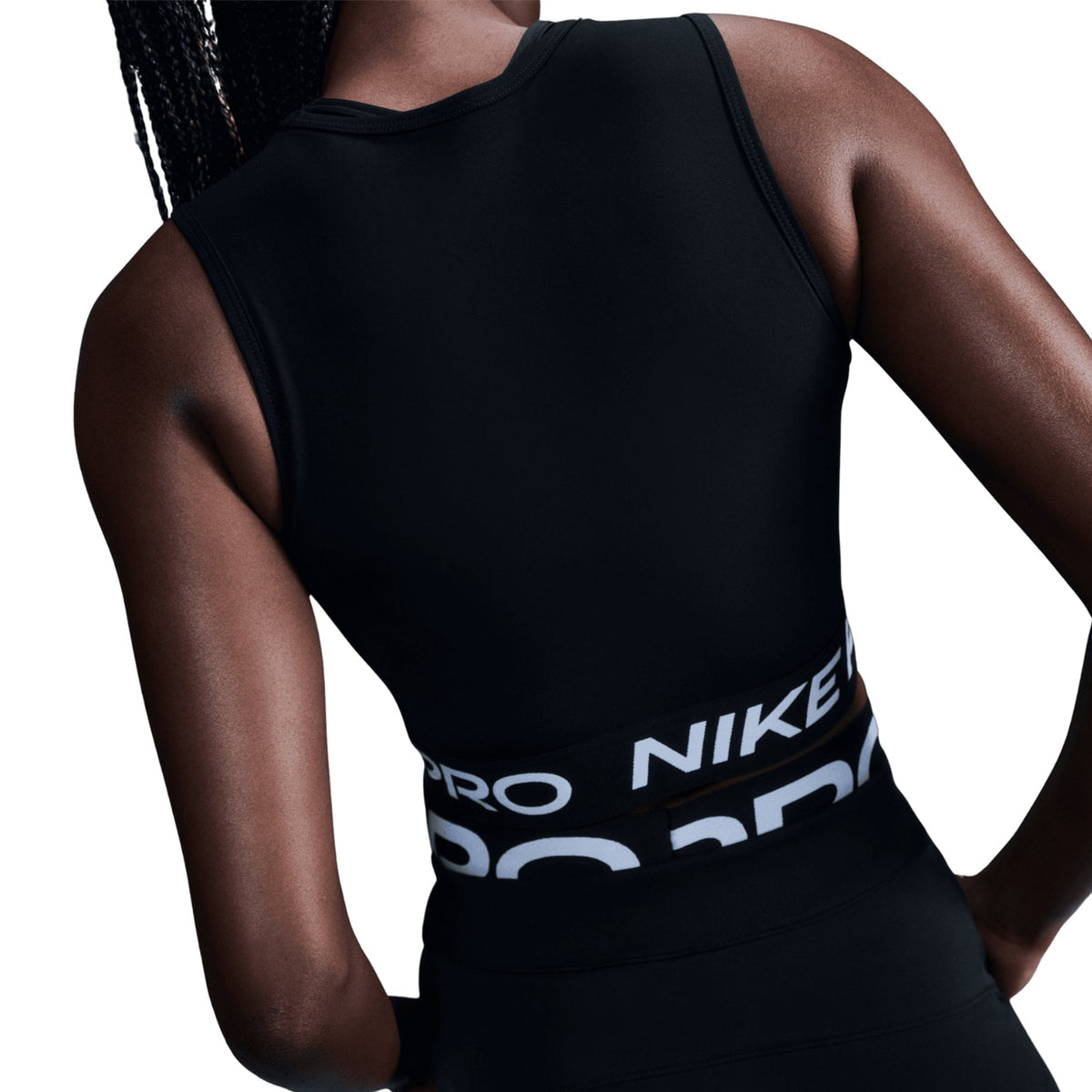Women's Pro Dri-FIT Cropped Tank Black / White