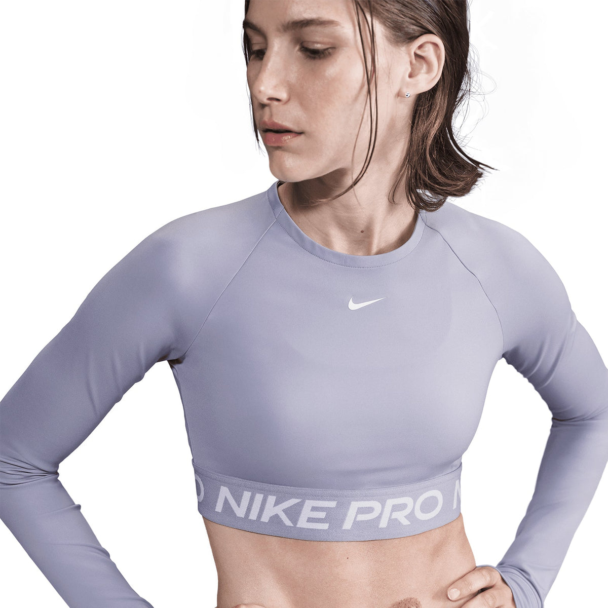 Women's Pro Dri-FIT Cropped Top Lilac Ice / White