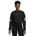 Women's Pro Dri-FIT Loose French Terry Crew Neck Sweatshirt Black / White