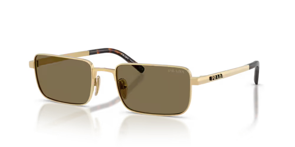 Prada Eyewear PRD54S24J90F Rectangle-Frame Sunglasses — Gold