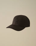 C.P. Company Gabardine Logo Cap in Black