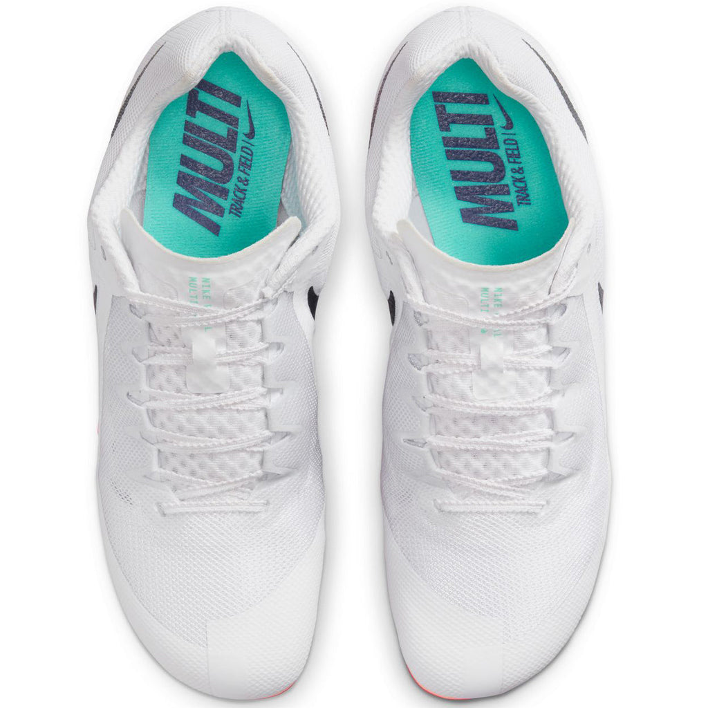Zoom Rival Multi Running Spikes White / Obsidian / Bright Crimson