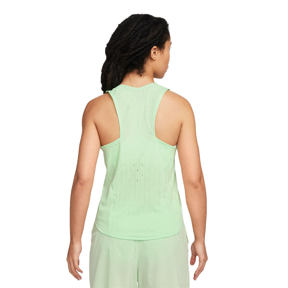 x Achilles Heel Women's 'One More Mile' AeroSwift ADV Running Vest Vapour Green / Black